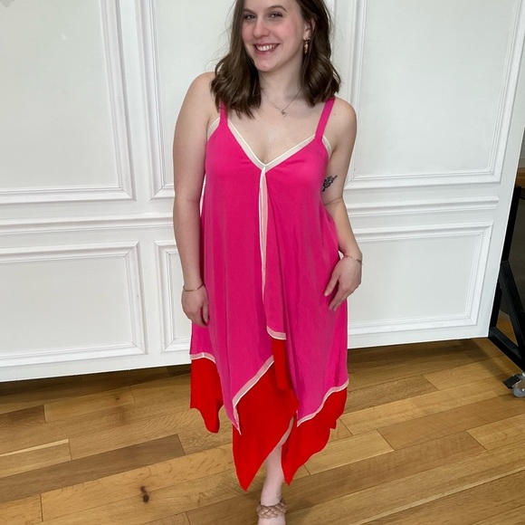 Silk Diane Von Furstenberg Pink and Red dress - Picture 2 of 9